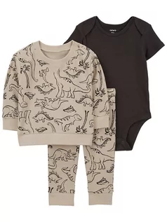 Bluzy i sweterki niemowlęce - carter's 3-częściowy zestaw w kolorze beżowym - grafika 1