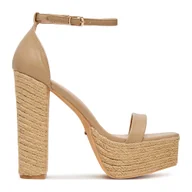 Espadryle damskie - DEEZEE GLDNAZ-1 BEŻOWY - miniaturka - grafika 1