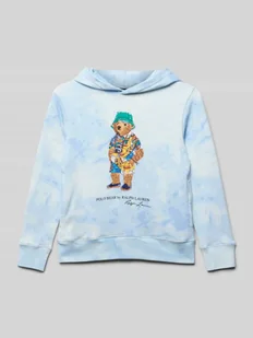Bluza z kapturem, nadrukiem z logo i wpuszczanymi kieszeniami - Swetry dla chłopców - miniaturka - grafika 1