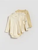 Body dla niemowląt - Reserved - Bawełniane body 3 pack - kremowy - miniaturka - grafika 1