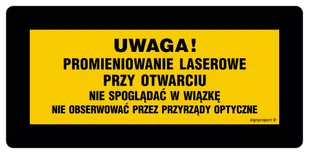 KB007 UWAGA NIEWIDZIALNE PROMIENIOWANIE LASEROWE, PN - PŁYTA PCV 1MM; (400X200MM) - Systemy ekspozycyjne i znaki informacyjne - miniaturka - grafika 1