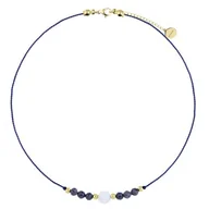 Naszyjniki - Szafir i kamień księżycowy na sznurku naszyjnik zodiakalny Panna - Manoki - miniaturka - grafika 1