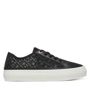 Sneakersy Tommy Hilfiger Vulc Embroidered Sneaker FW0FW08685 Czarny - Sneakersy damskie - miniaturka - grafika 1