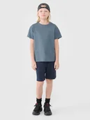 Spodnie i spodenki dla chłopców - 4F Spodenki dresowe chłopięce - granatowe 122 (6-7 lat) - miniaturka - grafika 1