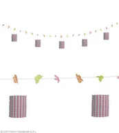 Dekoracje sali - GIRLANDA Z LAMPIONAMI RÓŻOWA 3m - miniaturka - grafika 1