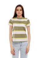 Koszulki i topy damskie - WRANGLER HIGH RIB TEE OIL GREEN W7N9GHG19 XXL - miniaturka - grafika 1