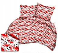 Pościel - pościel bawełna lux 220x220 + 2 poszewka B 346-1 fotball czerwony - miniaturka - grafika 1