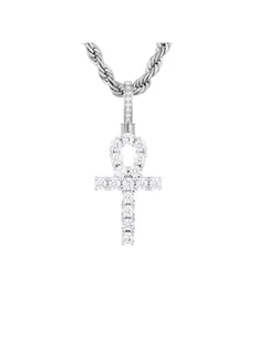 ICED STUFF Zawieszka Micro Ankh Białe złoto - Naszyjniki męskie - miniaturka - grafika 1