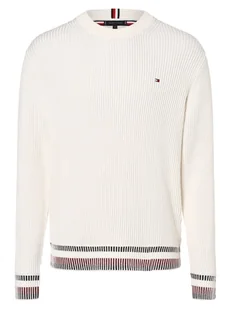 Tommy Hilfiger Sweter męski Mężczyźni Bawełna biały jednolity, M - Swetry męskie - miniaturka - grafika 1