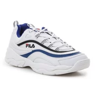 Buty sportowe męskie - Buty Fila Ray Low M 1010561-01U białe niebieskie - miniaturka - grafika 1