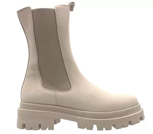 Buty damskie botki nubuk beżowe eleganckie wsuwane TAMARIS rozmiar 41 - Botki damskie - miniaturka - grafika 1