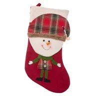 Ozdoby bożonarodzeniowe - Spod Igły i Nitki, Skarpeta świąteczna na prezenty, BAŁWANEK, Czerwona - miniaturka - grafika 1