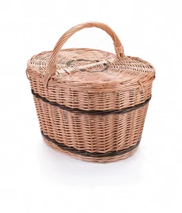 Wyroby z Wikliny PPH Jan Wnuk Wiklinowy kosz piknikowy owalny, na piknik kosz na prezent 1601 - Kosze wiklinowe - miniaturka - grafika 1