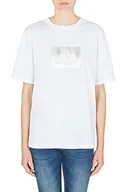 Koszulki i topy damskie - Armani Exchange Damska koszulka z krótkim rękawem, regularny krój, logo na przodzie, biała, bardzo duża, biały, XL - miniaturka - grafika 1