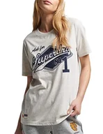 Koszulki i topy damskie - Superdry Damska koszulka vintage Script Style Coll, Oat Marl, XS - miniaturka - grafika 1