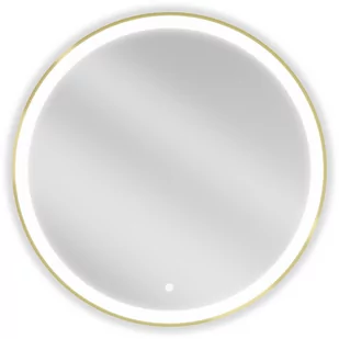 Mexen Esso lustro łazienkowe podświetlane, okragłe 80 cm, LED 6000K, antypara, rama złota - 9825-080-080-611-50 - Lustra - miniaturka - grafika 1