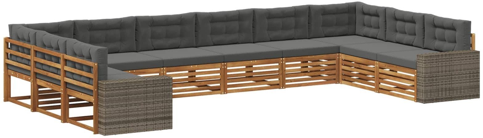 vidaXL Zestawy sof z poduszką 10 pcs Lite Drewno Akacji