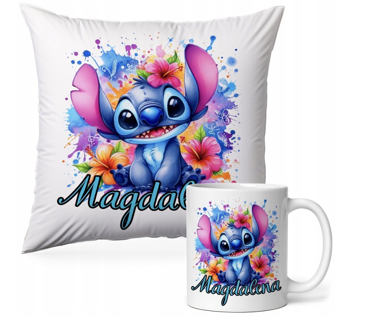 ZESTAW PODUSZKA + KUBEK Prezent STICH STITCH LILO PREZENT + IMIĘ #6