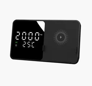 ŁADOWARKA INDUKCYJNA BIURKOWA BUDZIK TERMOMETR W5 - Ładowarki do telefonów - miniaturka - grafika 1