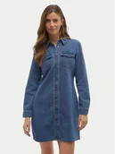 Sukienki - Vero Moda Sukienka jeansowa Jennie 10310968 Niebieski Regular Fit - miniaturka - grafika 1