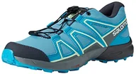 Buty dla chłopców - Salomon Unisex dziecięce buty do biegania w terenie Speedcross J, Delphinium Blue Stormy Weather India Ink - 31 EU - miniaturka - grafika 1
