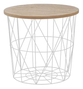 Okrągły stolik kawowy - naturalny + biały L5-M80 - Ławy i stoliki kawowe Okrągły stolik kawowy - naturalny + biały L5-M80 - Ławy i stoliki kawowe - miniaturka - grafika 1