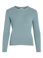 Koszulki i topy damskie - Vila VICOMFY O-Neck L/S Knit Top - NOOS, Arctic/Szczegóły: melanż, XS - miniaturka - grafika 1