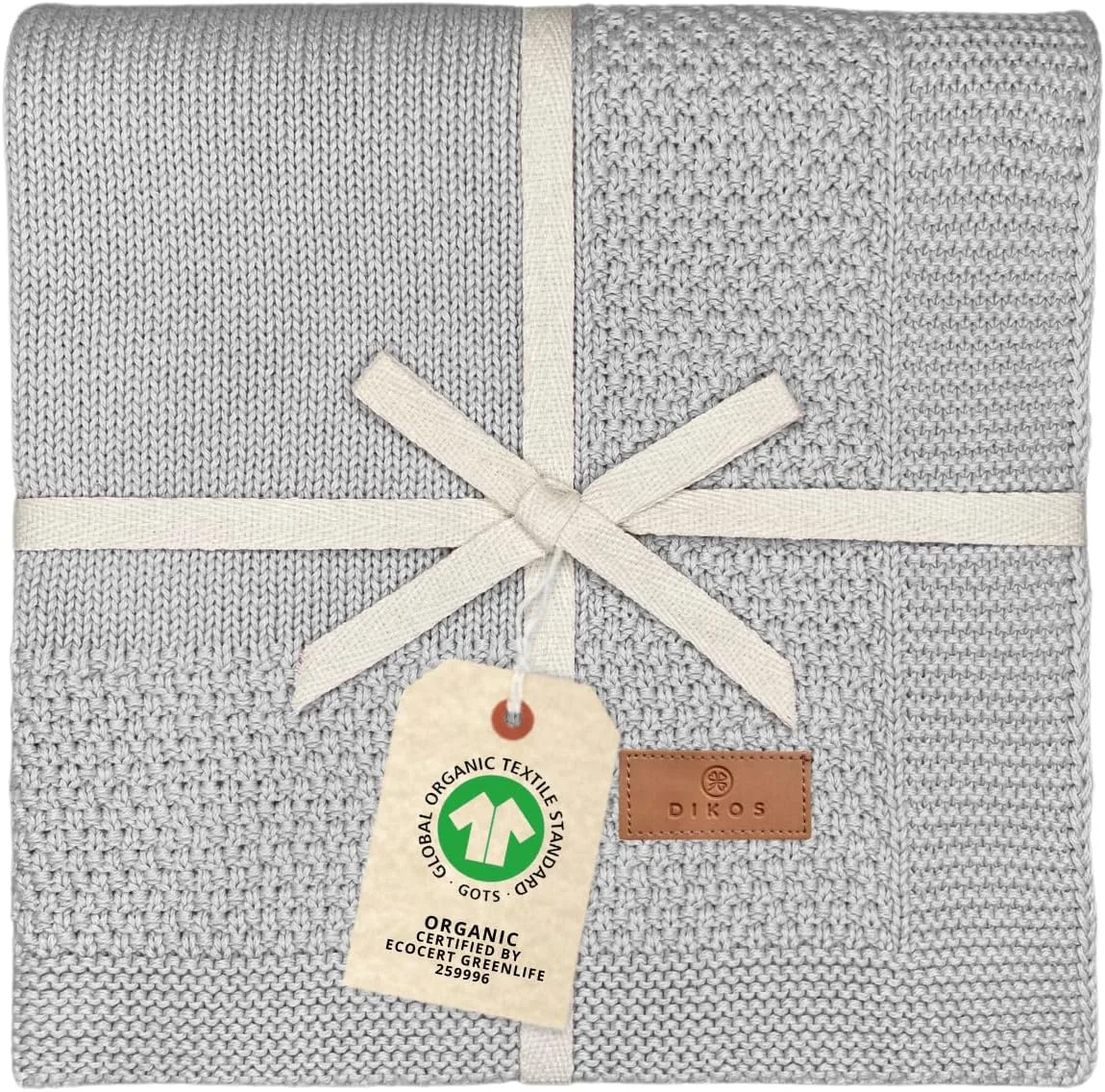 Kocyk niemowlęcy 100% bawełna organiczna GOTS oddychający szary