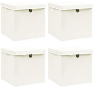 Zestaw 4 białych pudełek do przechowywania S2-Z71 - Pudła i pojemniki do przechowywania - miniaturka - grafika 1