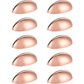 Zawiasy, okucia i inne akcesoria - Zestaw 10 uchwytów muszlowych 76 mm do mebli kuchennych, uchwyty do szuflad w kształcie muszli w kolorze różowego złota do sypialni, - miniaturka - grafika 1