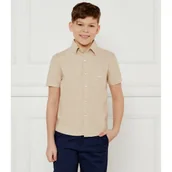 Bluzki dla chłopców - BOSS Kidswear Lniana koszula | Regular Fit - miniaturka - grafika 1