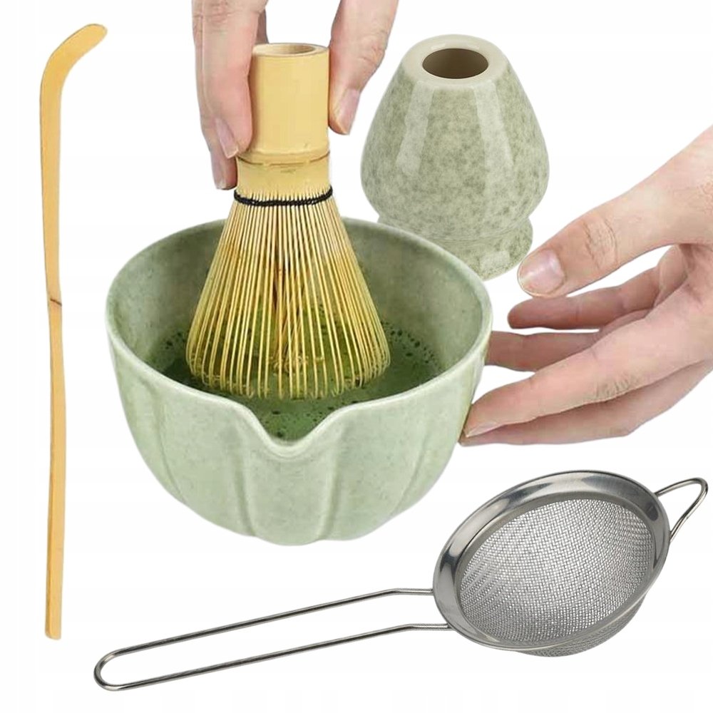 Bambus 5 Zestaw Do Herbaty Matcha Chasen Łyżkę Chashaku Filiżanka