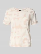 Koszulki i topy damskie - T-shirt z okrągłym dekoltem i detalem z logo - miniaturka - grafika 1