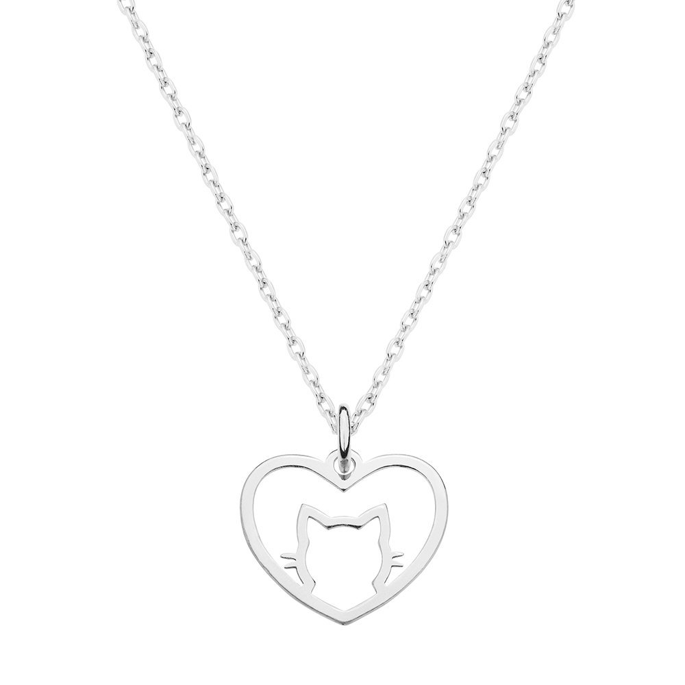 Myness, Naszyjnik serce z kotkiem, 45 cm