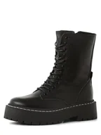 Botki damskie - Steve Madden - Skórzane kozaki damskie Olly, czarny - miniaturka - grafika 1