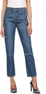 Spodnie damskie - G-STAR RAW DAMSKIE JEANSY PROSTE WYSOKI STAN NIEBIESKIE 30/32 6BA - miniaturka - grafika 1