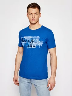 Koszulki męskie - Pepe Jeans T-Shirt Golders PM503213 Niebieski Slim Fit - grafika 1