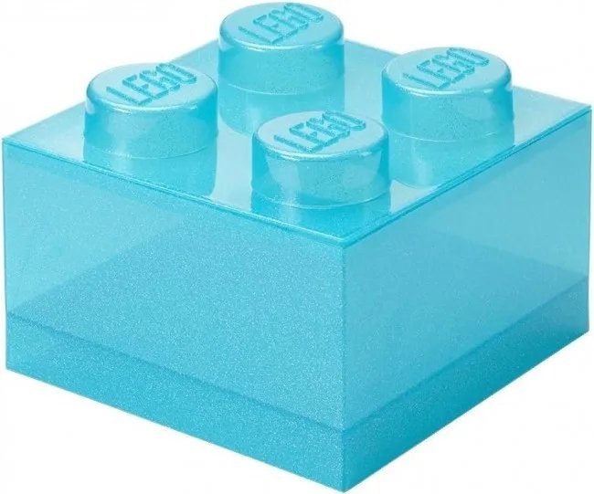 Pojemnik na klocki z pokrywką Lego Brick 4 jasnoniebieski przezroczysty
