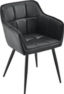Krzesła - Krzesło do jadalni 'Birmingham' z tapicerowanymi podłokietnikami i stalowymi nogami w kolorze czarnym - miniaturka - grafika 1