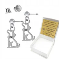 Biżuteria dla dzieci - Srebrne Kolczyki dla Dziewczynki Pies Piesek Kolczyki Komunia Prezent 925 - miniaturka - grafika 1