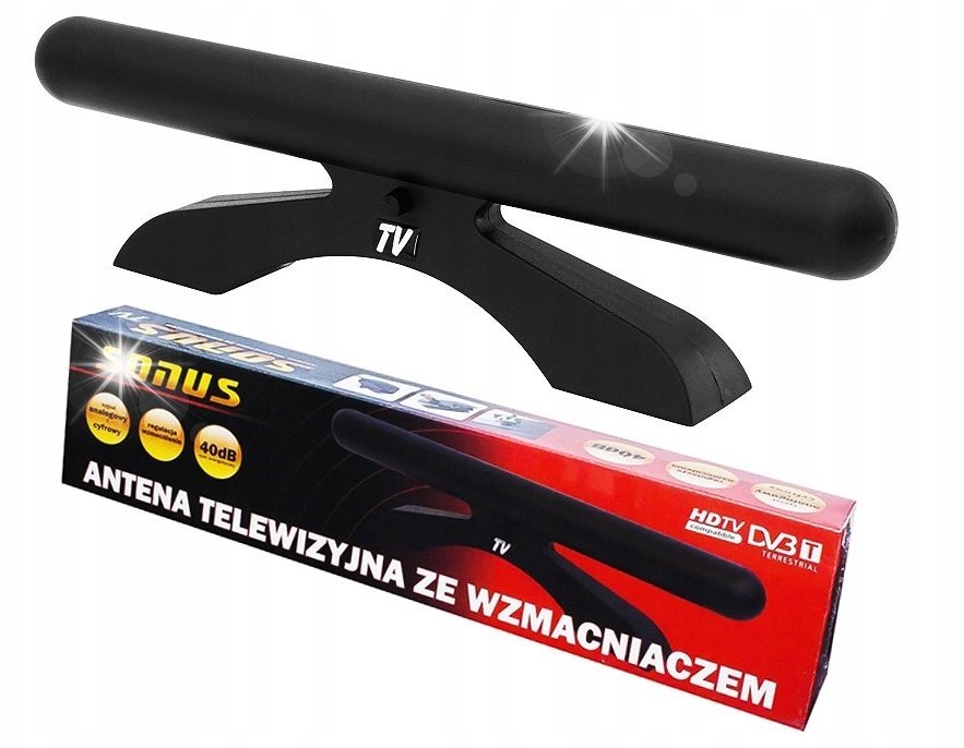 Sonus ANTENA WEWNĘTRZNA TV UHF/VHF ZE WZMACNIACZEM DVB-T2 MOCNA ZYSK 40 dB