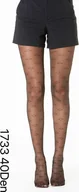 Rajstopy - cofi1453® Rajstopy damskie 40 den przezroczysty bawełniany klin czarny L/XL - miniaturka - grafika 1