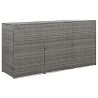 Kosze na śmieci - vidaXL Osłona na 3 kosze na śmieci, antracyt, 229x78x120 cm, rattan PE vidaXL - miniaturka - grafika 1
