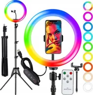Wyposażenie ciemni fotograficznej - LAMPA PIERŚCIENIOWA KOLOROWA RGB 33cm 150W RL-14 - miniaturka - grafika 1