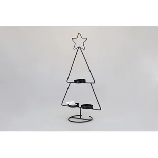 Świecznik metalowy 35 cm czarny - Świeczniki - miniaturka - grafika 1
