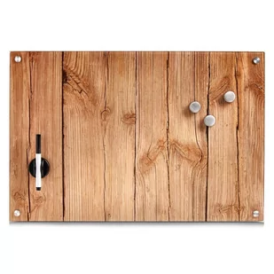 Szklana tablica magnetyczna WOOD + 3 magnesy 60x40 cm ZELLER B00VDUOWNM - Tablice i flipcharty - miniaturka - grafika 1
