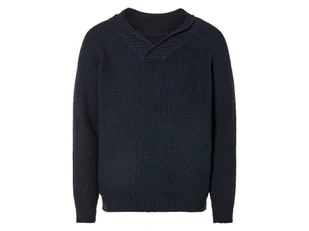 LIVERGY® Sweter dzianinowy męski z bawełny (M (48/50), Granatowy) - Swetry męskie - miniaturka - grafika 1