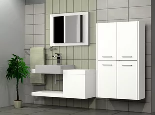 Słupek łazienkowy wiszący LUNA W2 4D 60 - Szafki łazienkowe - miniaturka - grafika 3