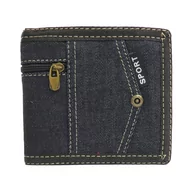 Portfele - Portfel Młodzieżowy Sportowy Jeans Ciemny Granat - miniaturka - grafika 1