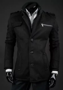 Płaszcze męskie - Płaszcz męski zimowy czarny Denley 8856A - grafika 1